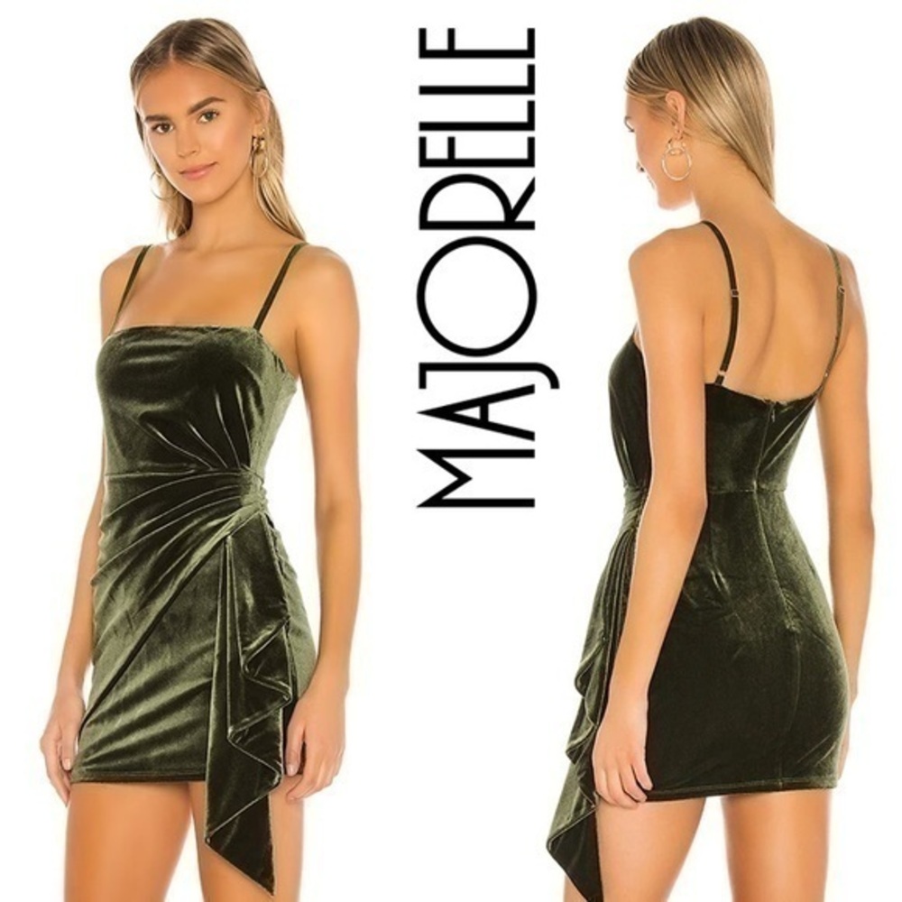 Majorelle NWOT Asbury Velvet Green Sleeveless Mini Dress S